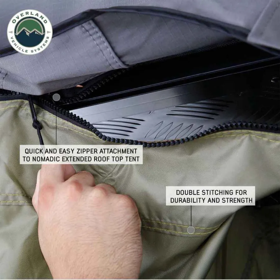 OVS HD Nomadic 3 Roof Top Tent Annex Green Base With Black Floor & Travel Cover