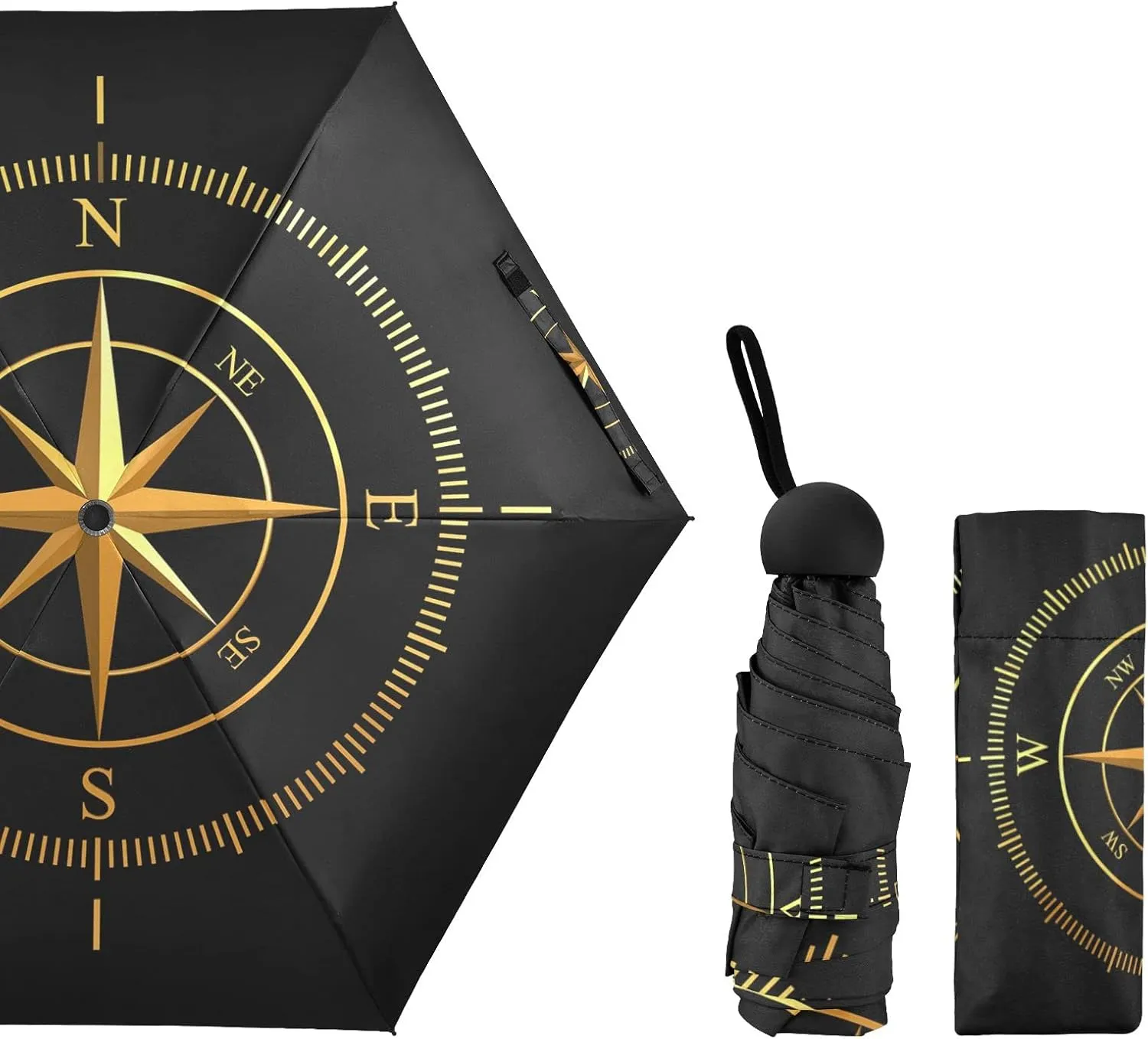Oyihfvs Parasol Folding Umbrella, Reinforced Windproof Waterproof, Portable Compact Anti-UV Sun Rain Protection for Travel Outdoor