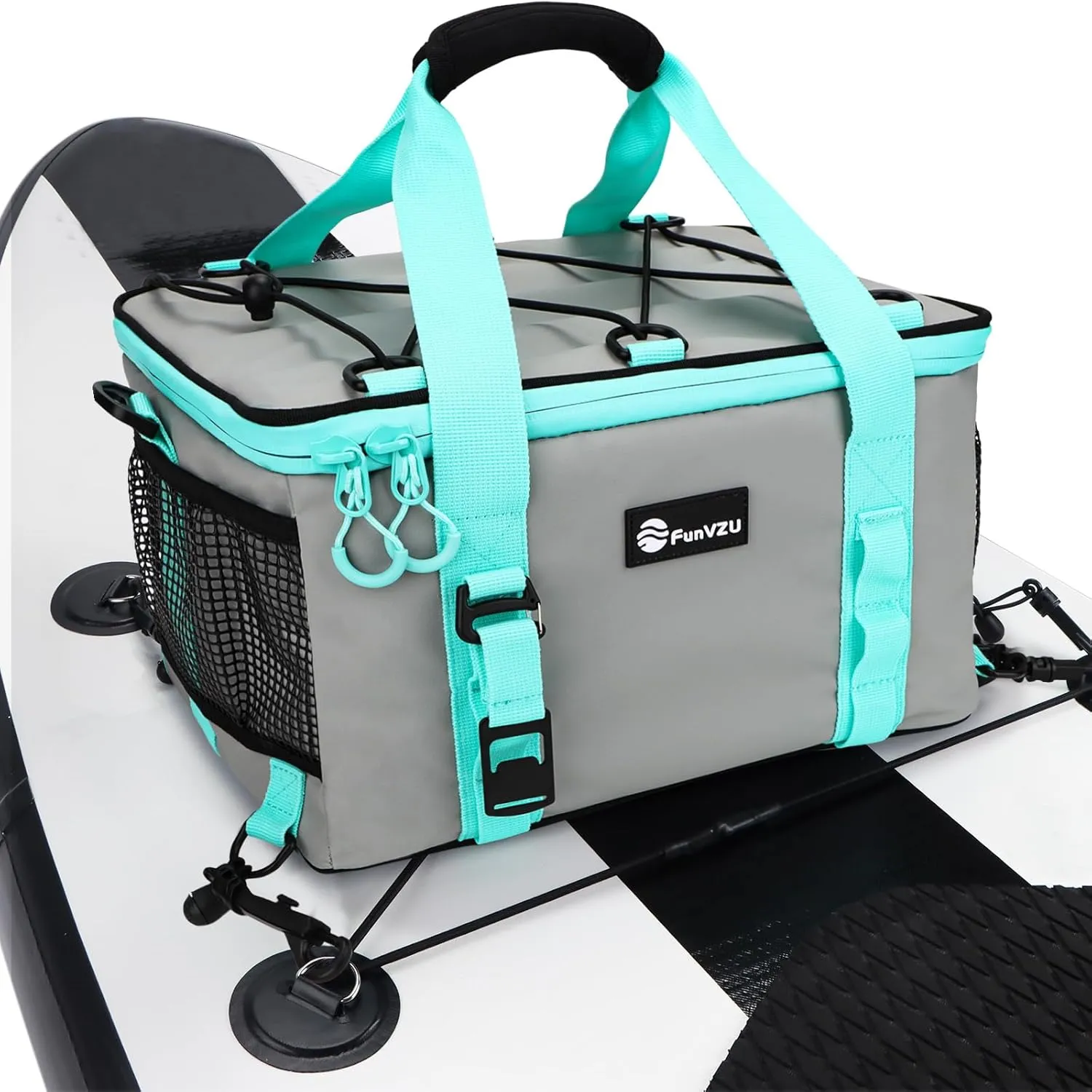 Paddle Board Cooler, Waterproof SUP Cooler Bag with TPU Zipper, Durable PVC Material, 26L Capacity Fits 42 Cans, Paddle Board Accessories for Stand-Up Paddleboard, Beach, Camping, Kayaking