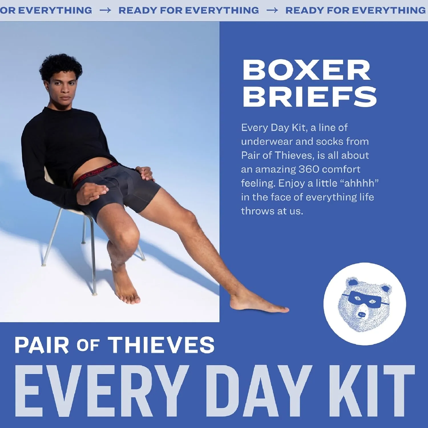 Pair of Thieves Soft Cotton Boxer Briefs for Men Pack (4 & 8 Pack) - Tagless Underwear for Men Pack