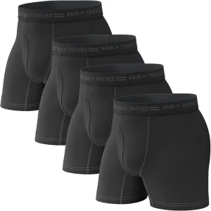Pair of Thieves Soft Cotton Boxer Briefs for Men Pack (4 & 8 Pack) - Tagless Underwear for Men Pack