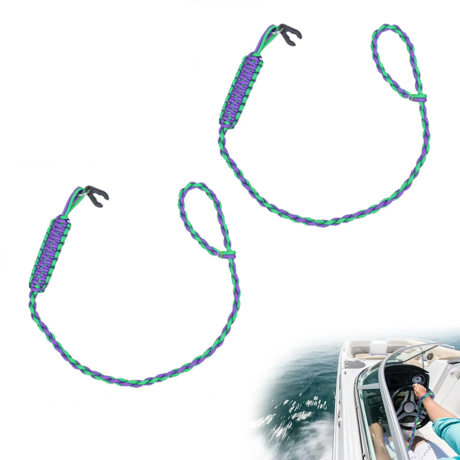 Paracord Engine Kill Switch Lanyard Outboard Boat Motor Kill Switch Lanyard Boat Safety Kill Stop Switch Connector Lanyard Cord Replacement for Yamaha Outboard Mercruiser Marine Tohatsu Honda