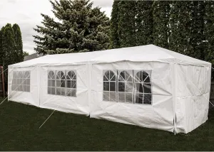 Party Tent Canopy Tent for Outdoor Wedding Party - *New Heavy Duty Design* or Camping BBQ w/Removable Waterproof Sidewalls - 30' x 10' - Backyard Expressions