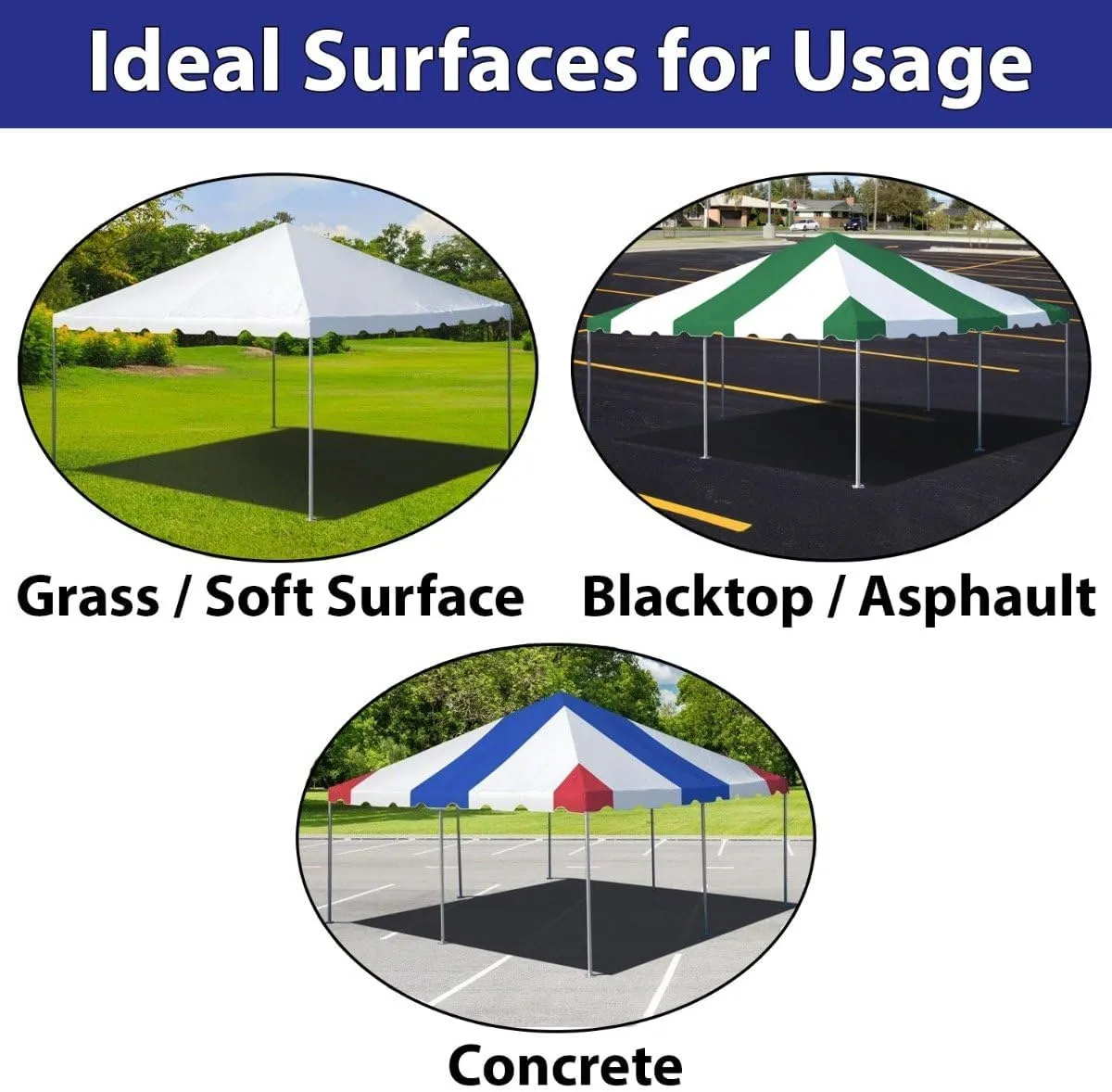 Party Tents Direct 10'x20' Weekender West Coast Tent Frame Party Tent (White) PVC Top with Storage Bag - Tents for Parties, Weddings, Birthdays, Banquets, Fiestas, Workshop, Outdoor Event