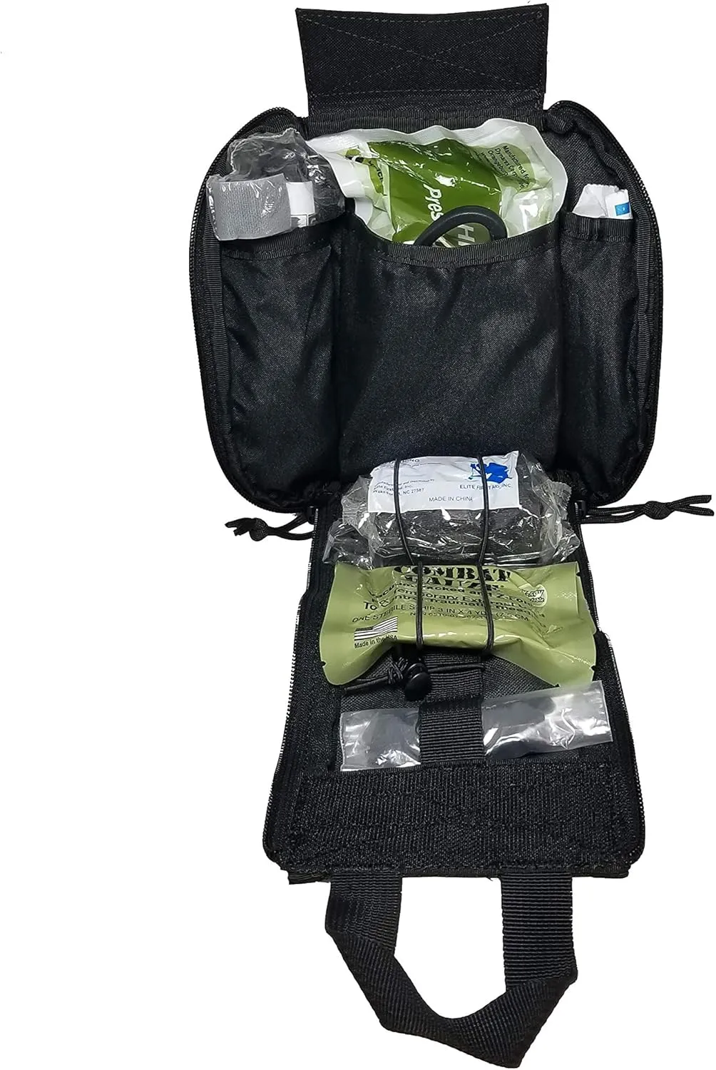 Patrol Trauma Kit Level 1 w/CAT Tourniquet and Molle Rip-to-Open Pouch (Black)