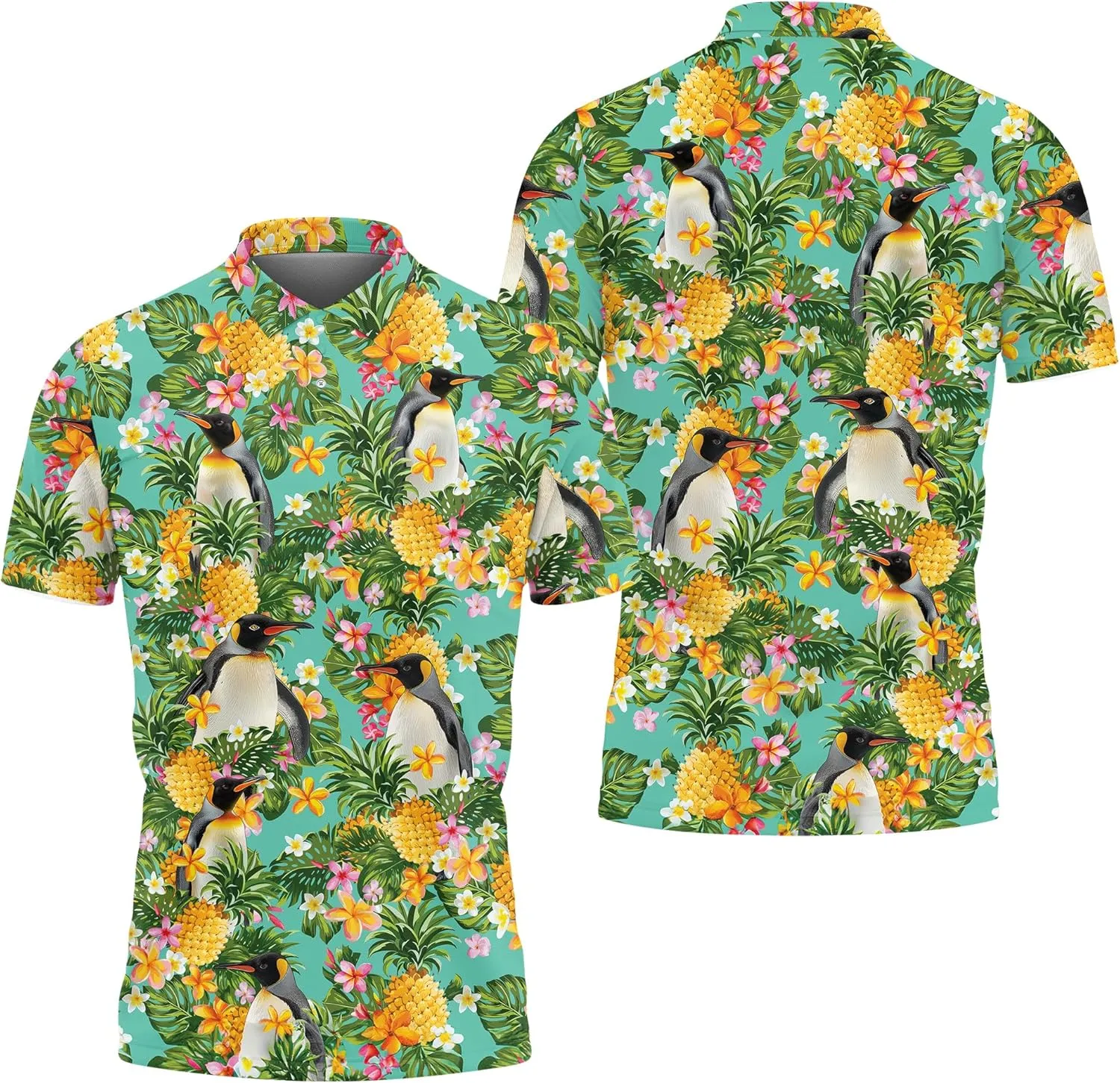 Penguin Polo Golf Shirts for Men Women - Cute Animal Mens Polo Shirts Short Sleeve Mens Polo Shirts Dry Fit Serie 102