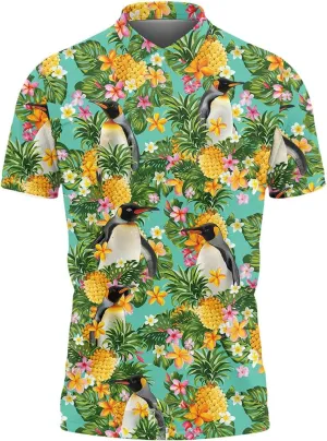 Penguin Polo Golf Shirts for Men Women - Cute Animal Mens Polo Shirts Short Sleeve Mens Polo Shirts Dry Fit Serie 102
