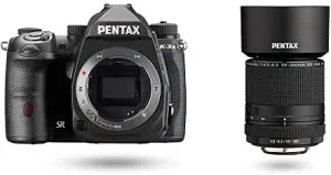 Pentax K-3 Mark III Flagship APS-C Black Camera Bodyviewfinder with 100% FOV with Pentax HD DA 55-300mm f/4.5-6.3 ED PLM WR RE Lens