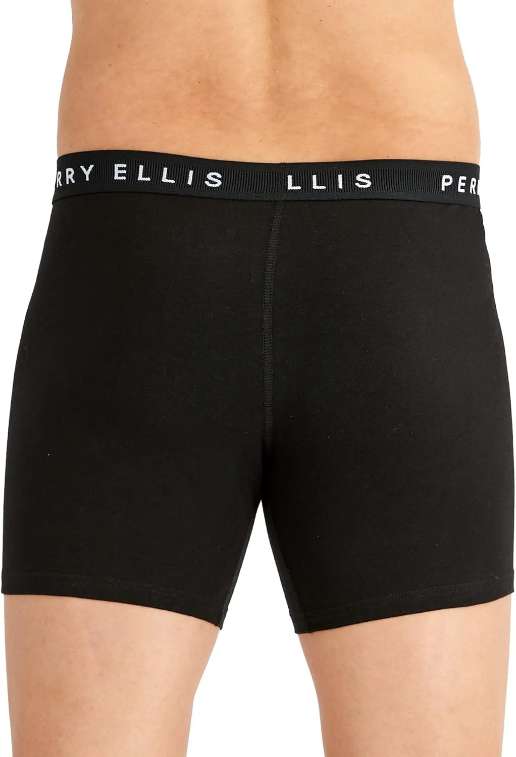 Perry Ellis Men's Cotton Stretch Boxer Briefs, Tagless, No Roll Waistband, 5 Pack