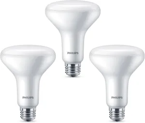 Philips LED Dimmable, Warm Glow Effect BR30 Light Bulb - Pack of 3 - EyeComfort Flicker Free - 7.2W = 65W - 650 Lumen - Soft White (2700K) - E26 Base - Indoor - Title 20