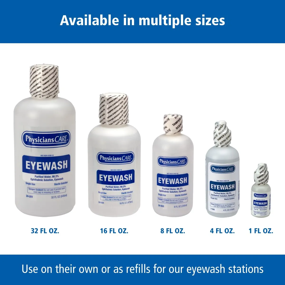 PhysiciansCare Eye Wash Solution, Sterile Isotonic Buffered Solution for Flushing & Irrigating Eyes, 16-oz Bottle