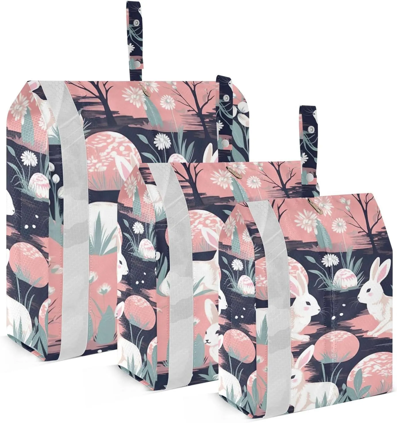 Pink Rabbit Travel Storage Bag with Lanyard - Portable Lightweight Classified Storage Bag with Zipper, Dust and Waterproof Travel Packing Cube for Suitcase,3 Pieces