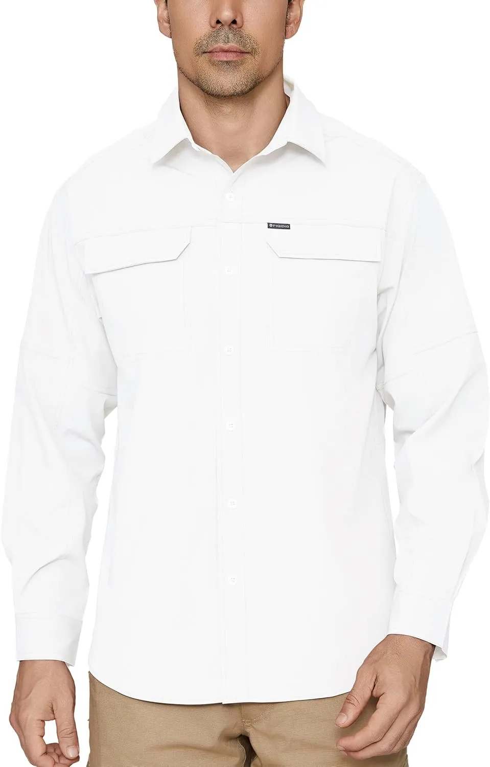 PIQIDIG Men's Long Sleeve Sun Protection Shirts UPF 50  Quick Dry Button Down Shirts Hiking Fishing Camping Travel Work