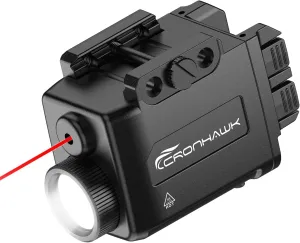 Pistol Light Red Laser Combo Rechargeable, 700 Lumen Red Beam Flashlight for Picatinny 1913 Rail Mounted Light with Strobe, USB-C Charging