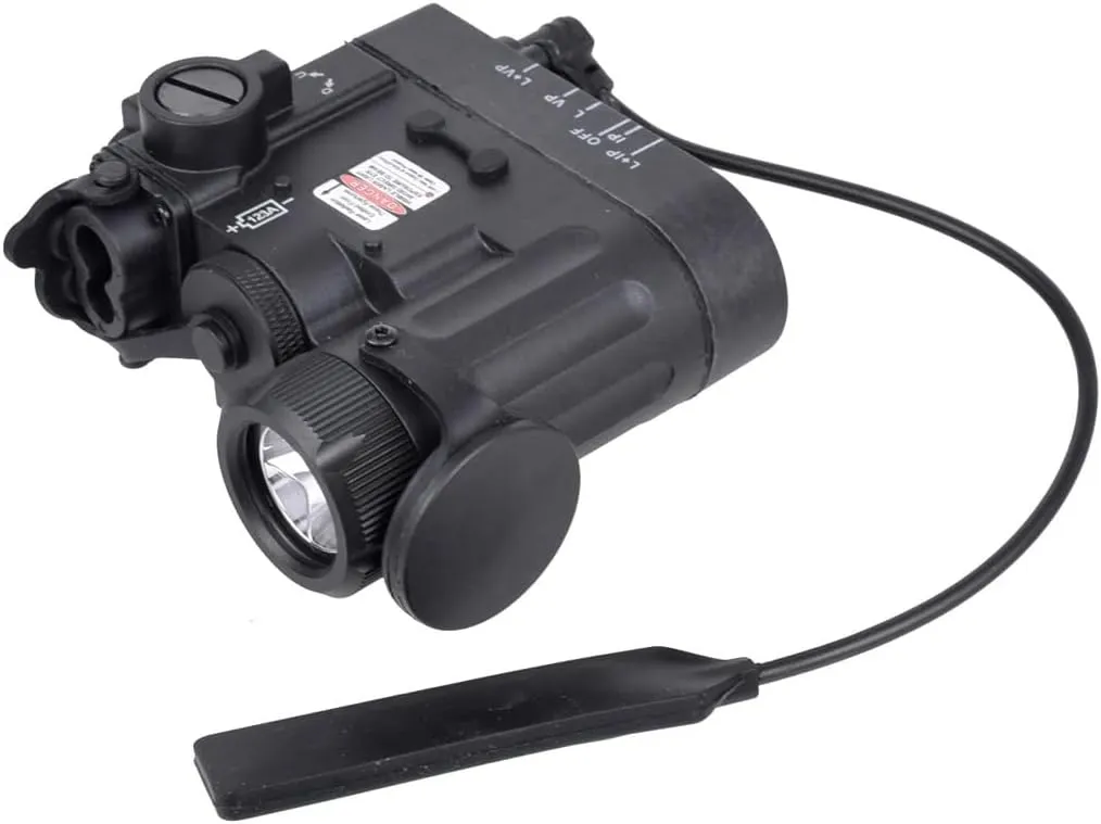 Plastic DABL-D2 Box Laser Sights Flashlight，with IR   Red/Green Laser Sight   Whitelight LED 170 Lumens Flashlight，with Remote Pressure Switch Combo，Fits for Standard 20mm Pic Rail Mounting