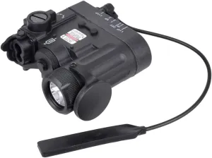 Plastic DABL-D2 Box Laser Sights Flashlight，with IR   Red/Green Laser Sight   Whitelight LED 170 Lumens Flashlight，with Remote Pressure Switch Combo，Fits for Standard 20mm Pic Rail Mounting