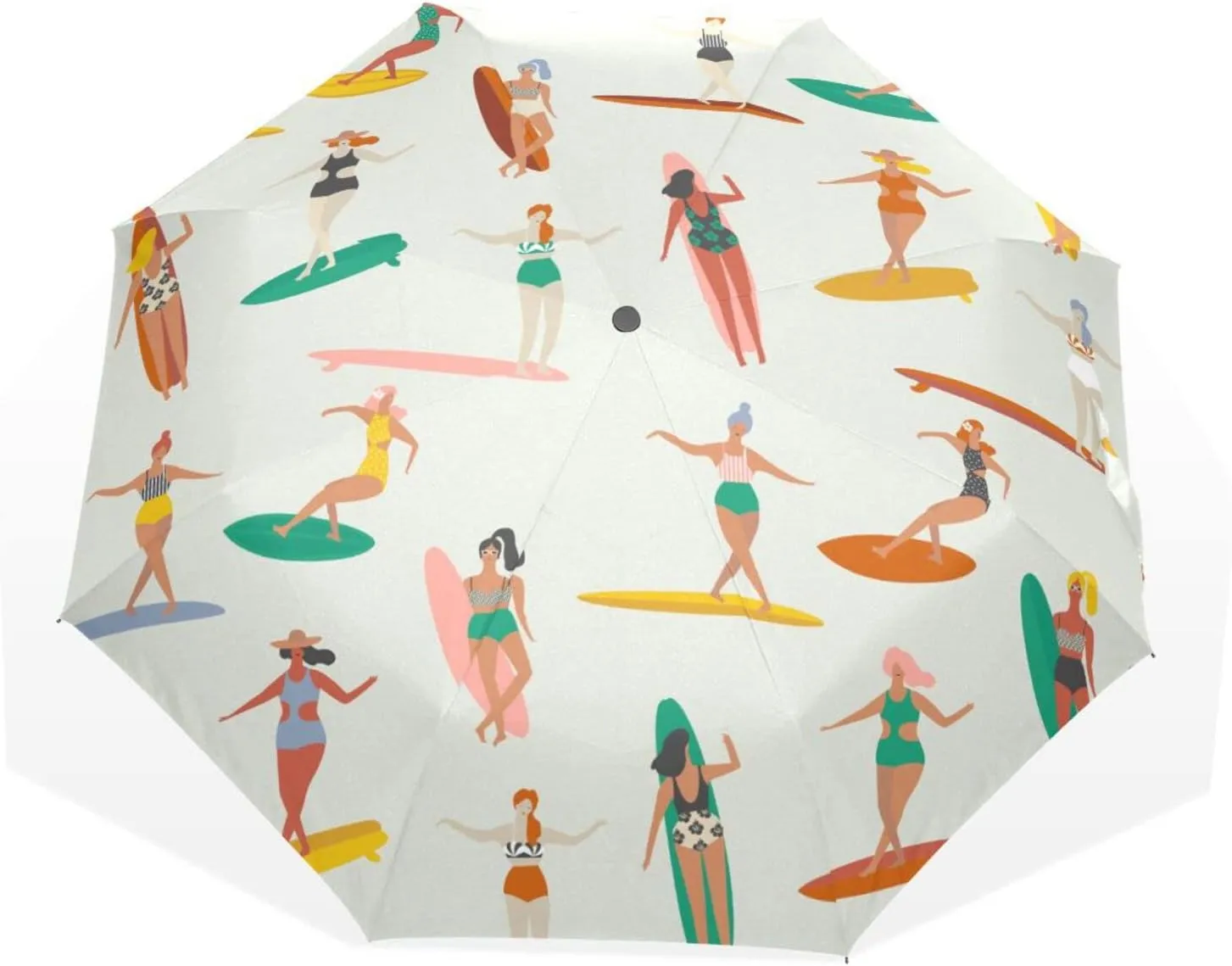 Poeticcity Rain Travel Umbrella, Hand Open Close Windproof Waterproof Folding Umbrella, Compact Canopy Strong Ray Parasol Umbrella