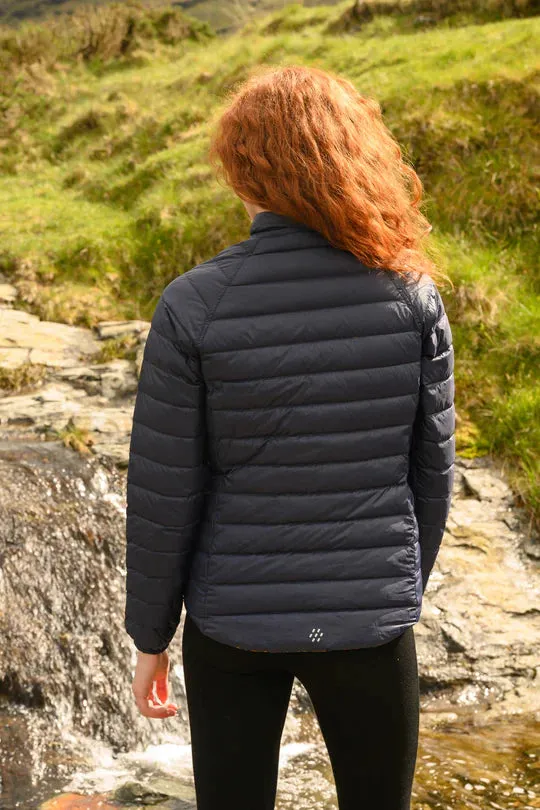 Polar Ladies Reversible Down Jacket - Navy Mustard