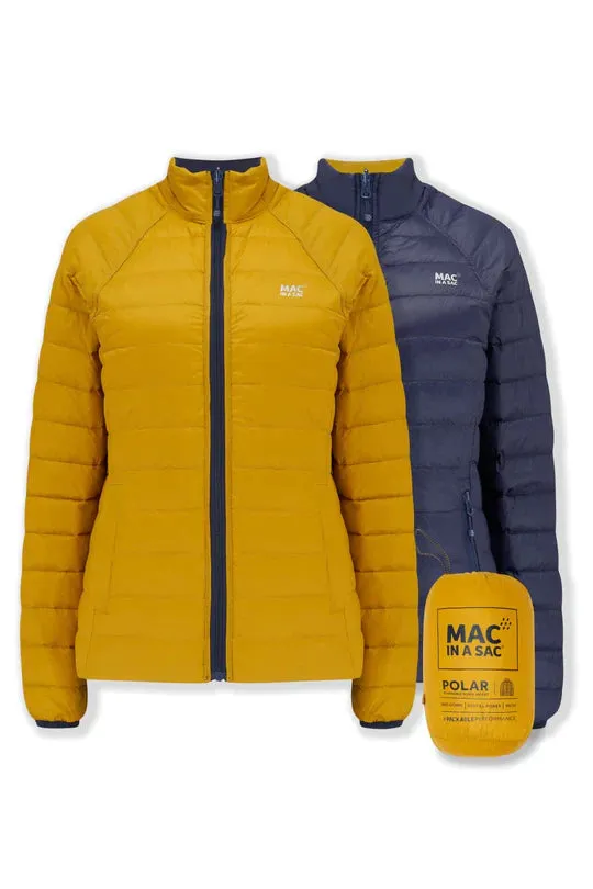 Polar Ladies Reversible Down Jacket - Navy Mustard