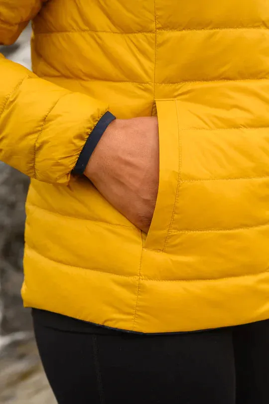 Polar Ladies Reversible Down Jacket - Navy Mustard