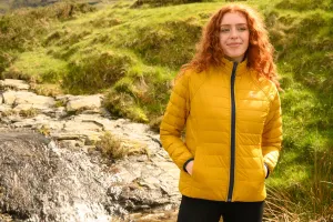 Polar Ladies Reversible Down Jacket - Navy Mustard