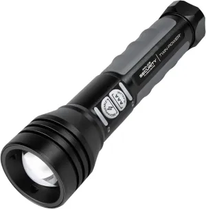 Police Security - Twin Power 600 Lumen LED Flashlight - Choose Your Power - Rechargeable w/Backup Backup, Water-Resistant, USB-C, Twist Focus, Impact Resistant – Camping, Hiking & Emergency Use