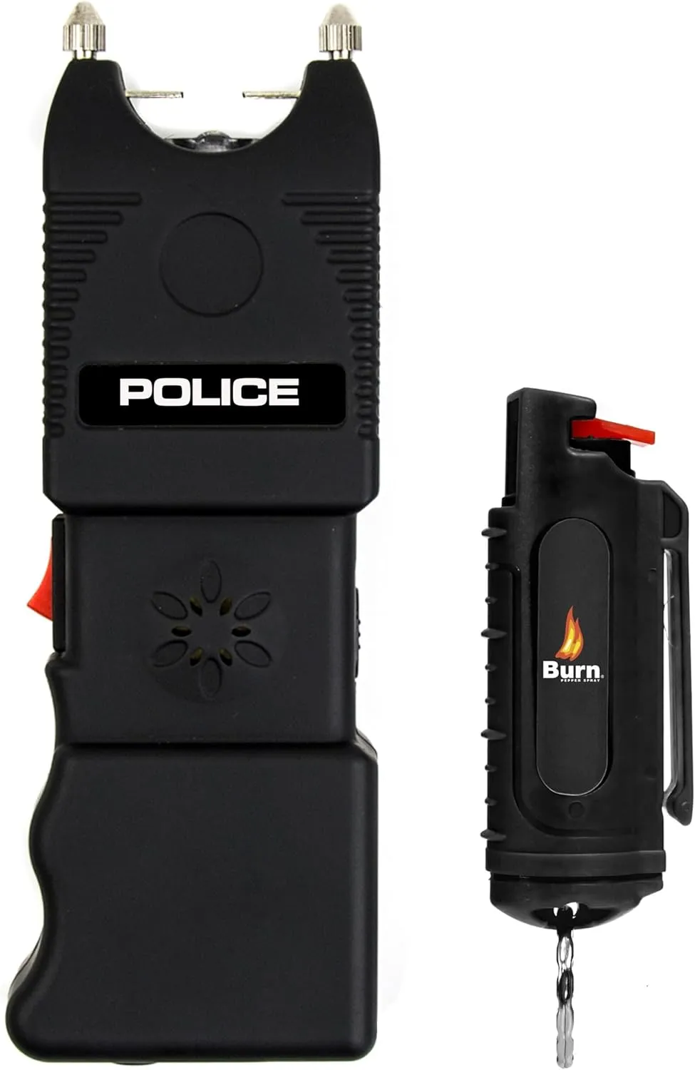 Police Stun Gun Burn Pepper Spray Combo Women Men Self Defense - TW10 Black