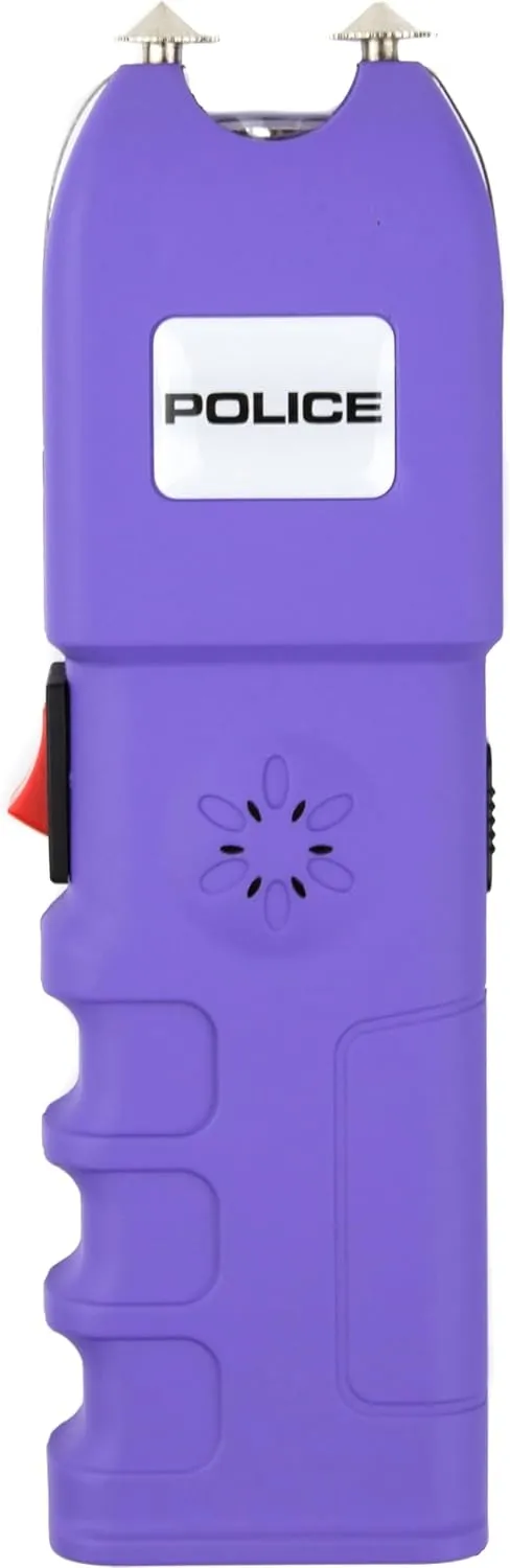POLICE Stun Gun for Self Defense 928 - High Voltage Rechargeable with LED Flashlight, Compact & Heavy Duty, Personal Security for Women & Men - Purple