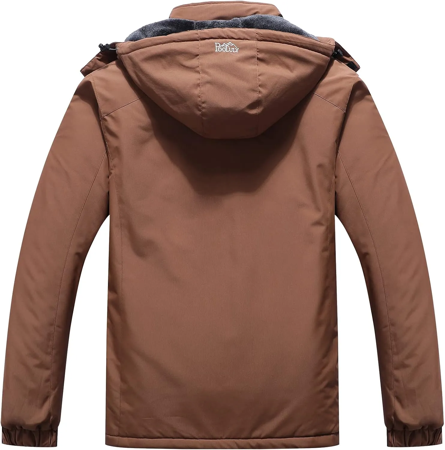 Pooluly Men's Ski Jacket Warm Winter Waterproof Windbreaker Hooded Raincoat Snowboarding Jackets
