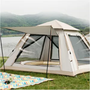 Pop Up Tents Camping 4 People Sun Protection Tents Waterproof Stable and Practical Big Tents for Camping for Family,Outdoor,Hiking and Mountaineering