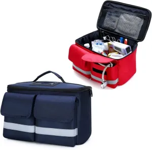 Portable First Aid Bag, High Capacity Family Medicine Kit, Waterproof Travel First Aid Kit with Detachable Shoulder Strap(Red)