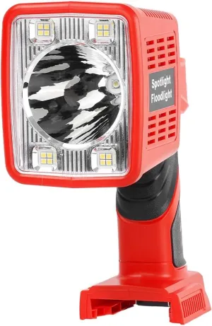 Portable Flashlight for Milwaukee M18 18V Lithium-Ion Battery, Cordless LED Work Light with USB Port, 1600LM Spotlight with 90 Degree Pivoting Head Indoor Outdoor Use(Battery Not Included)