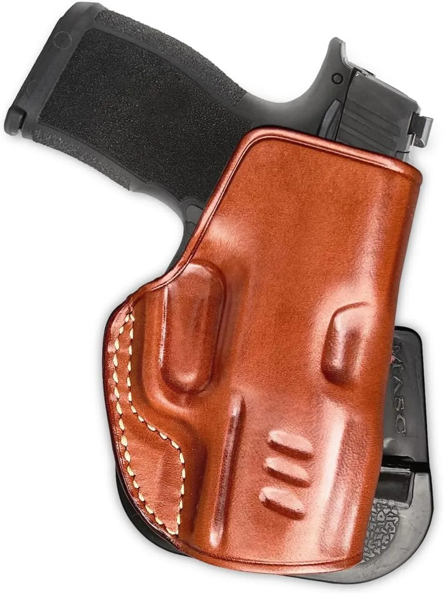 Premium Leather OWB Paddle Holster Open Top Fits, Sigg P365X 9mm Micro Compact 3.1'' Barrel, Right Hand Draw, Brown Color #1630#
