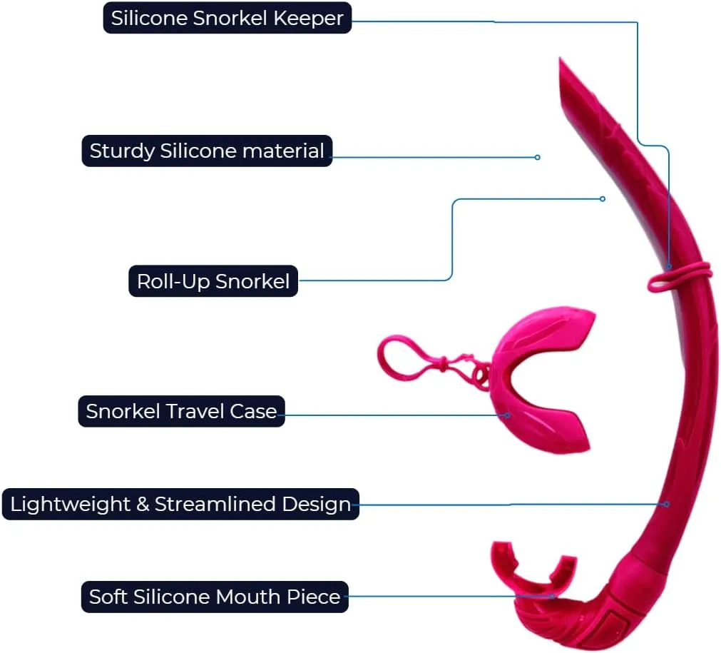 Pro Shot Tidal Roll-up Snorkel for Freediving, Scuba Diving, and Snorkeling