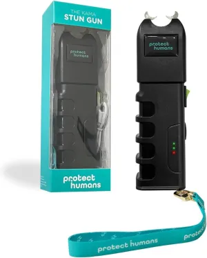 Protect Humans kam8 Stun Gun, with Safety Switch, 1.25 µC stun for Personal Self Defense, LED Flashlight, Rechargeable Battery