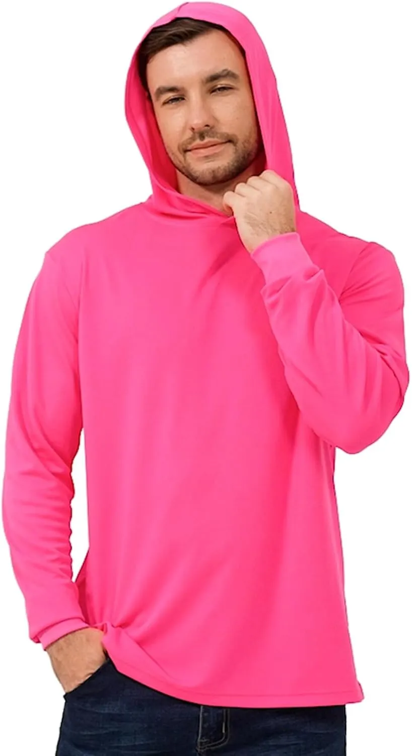 ProtectX High Visibility Sun Protection Lightweight Long Sleeve Hoodie, UPF 50  Quick-Dry, SPF UV Shirt, Active Wear