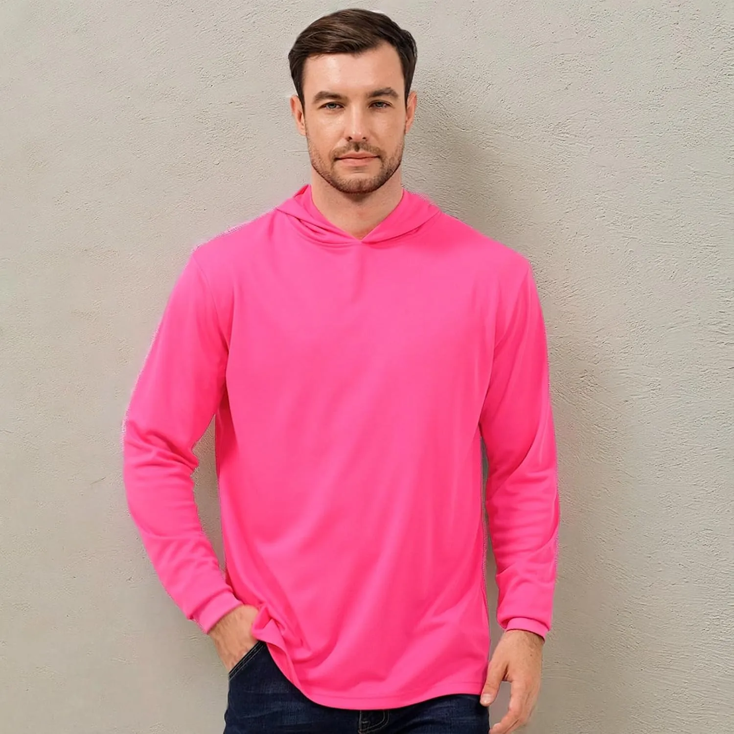 ProtectX High Visibility Sun Protection Lightweight Long Sleeve Hoodie, UPF 50  Quick-Dry, SPF UV Shirt, Active Wear
