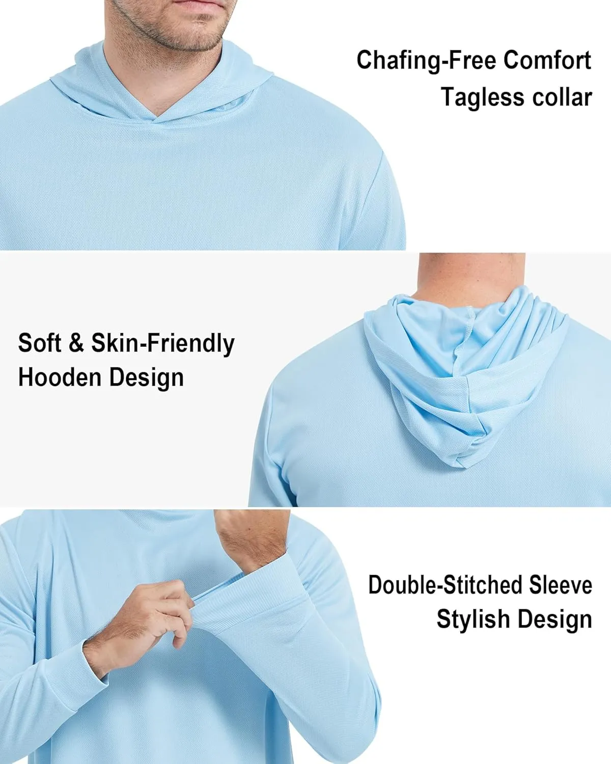 ProtectX High Visibility Sun Protection Lightweight Long Sleeve Hoodie, UPF 50  Quick-Dry, SPF UV Shirt, Active Wear