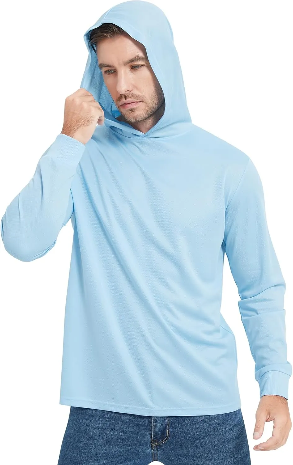 ProtectX High Visibility Sun Protection Lightweight Long Sleeve Hoodie, UPF 50  Quick-Dry, SPF UV Shirt, Active Wear