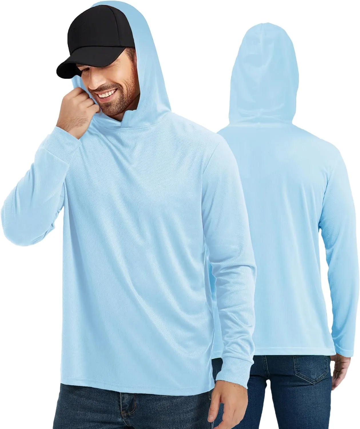 ProtectX High Visibility Sun Protection Lightweight Long Sleeve Hoodie, UPF 50  Quick-Dry, SPF UV Shirt, Active Wear