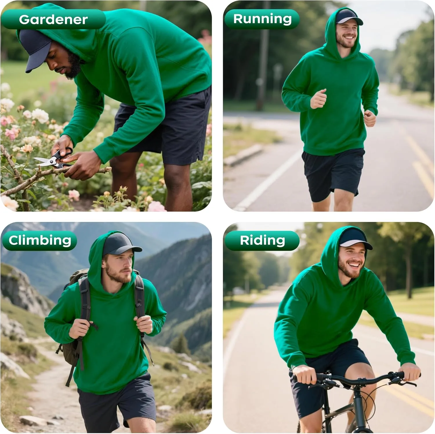 ProtectX High Visibility Sun Protection Lightweight Long Sleeve Hoodie, UPF 50  Quick-Dry, SPF UV Shirt, Active Wear