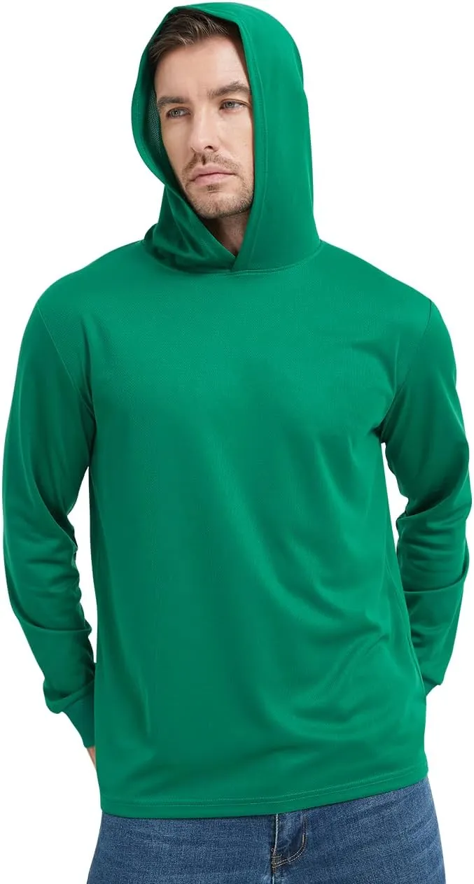 ProtectX High Visibility Sun Protection Lightweight Long Sleeve Hoodie, UPF 50  Quick-Dry, SPF UV Shirt, Active Wear