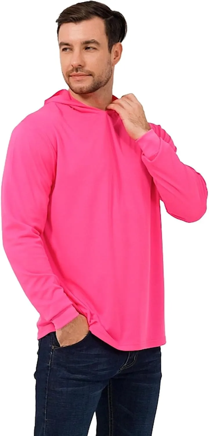 ProtectX High Visibility Sun Protection Lightweight Long Sleeve Hoodie, UPF 50  Quick-Dry, SPF UV Shirt, Active Wear