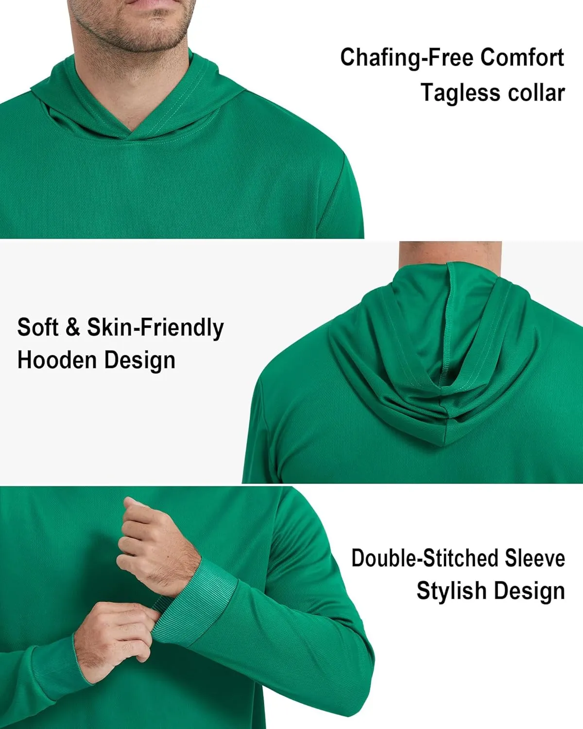 ProtectX High Visibility Sun Protection Lightweight Long Sleeve Hoodie, UPF 50  Quick-Dry, SPF UV Shirt, Active Wear