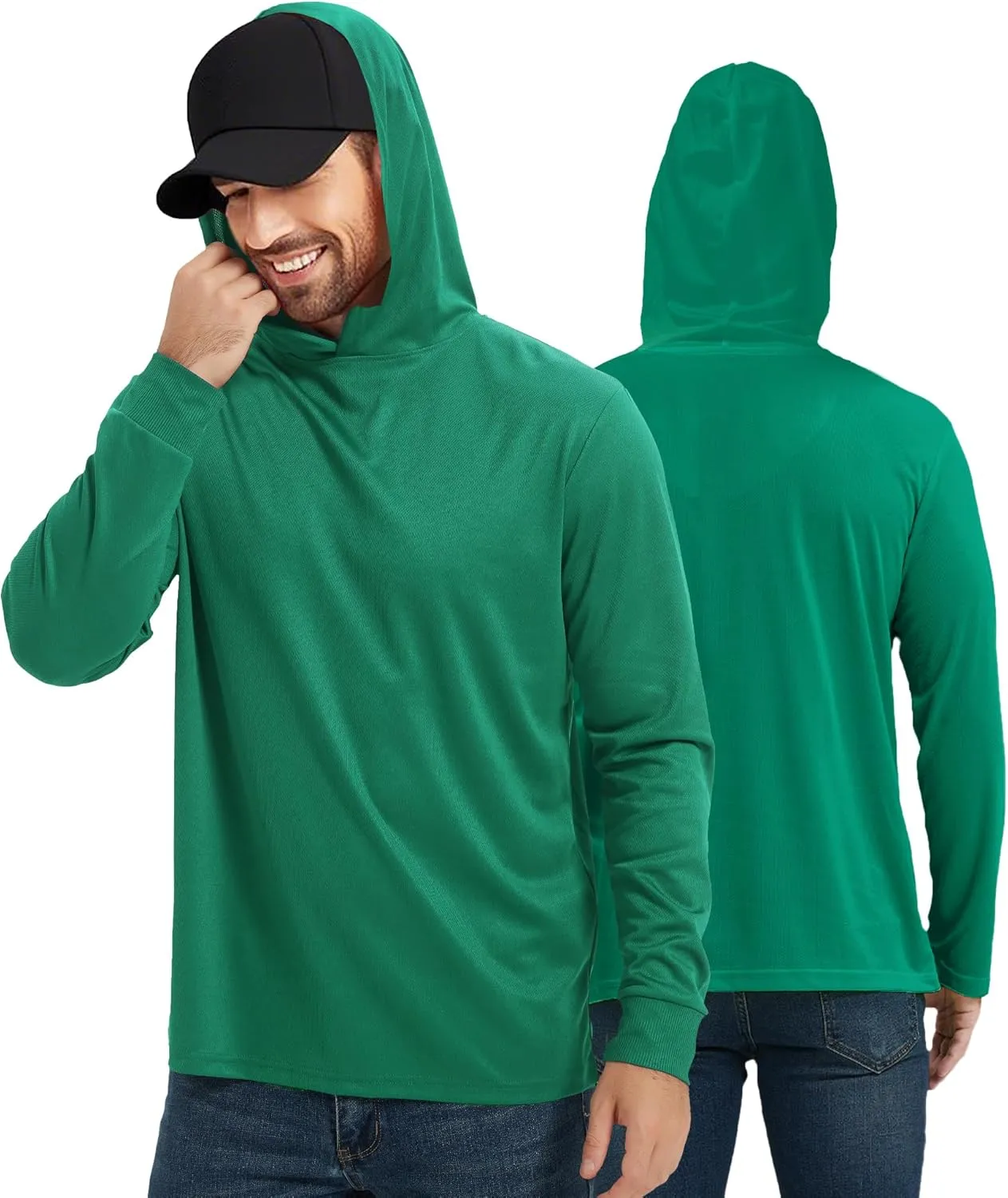 ProtectX High Visibility Sun Protection Lightweight Long Sleeve Hoodie, UPF 50  Quick-Dry, SPF UV Shirt, Active Wear