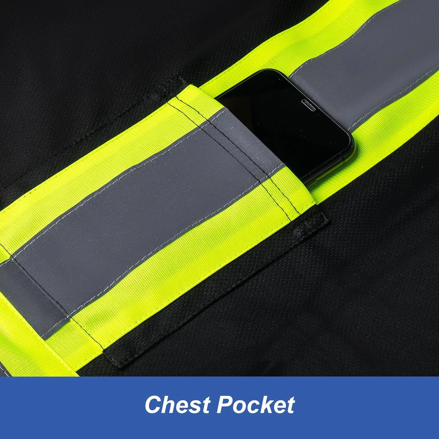ProtectX Men's High Visibility Heavy Duty Long Sleeve Reflective Safety T-Shirts for Construction, Class 2-3 Type R