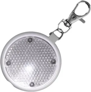 PSEKSFB-RND-WT White Round Personal Safety Emergency Keychain Set with Flashlight Blinkers