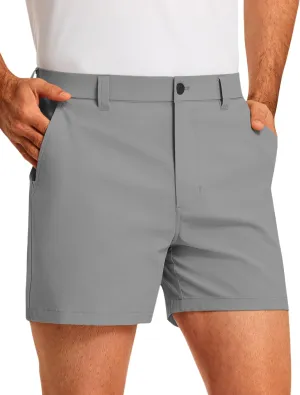 PULI Golf Shorts Men 5 Inch Inseam Stretch Casual Dress Shorts with Pockets Waterproof Lightweight Quick Dry