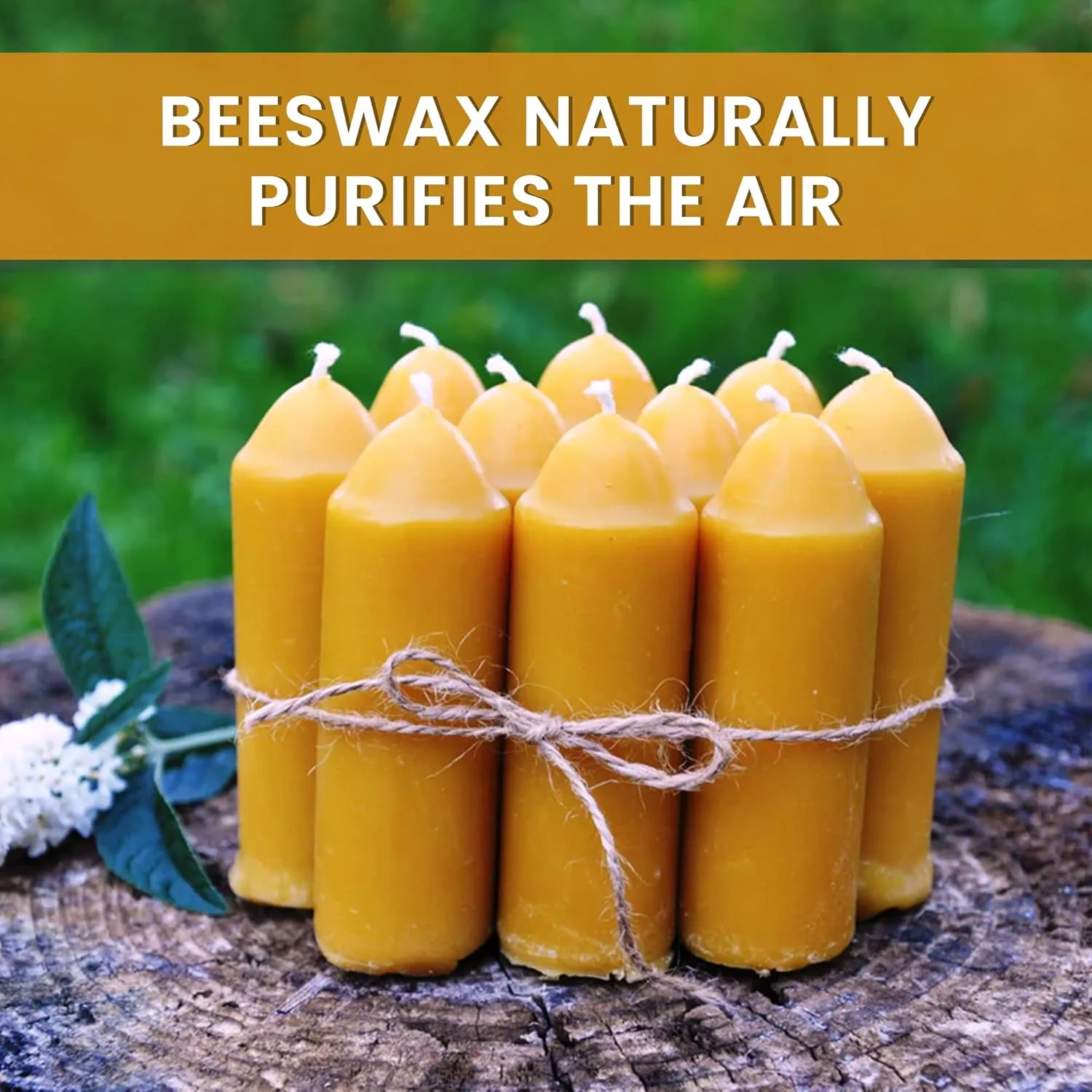 Pure Beeswax Lantern Candles - Emergency & Camping Candles - USA Beeswax - Lasts 12 Hours - Pack of 96