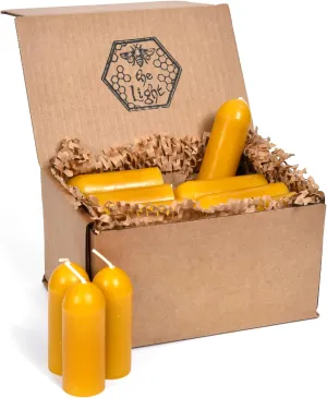 Pure Beeswax Lantern Candles - Emergency & Camping Candles - USA Beeswax - Lasts 12 Hours - Pack of 96